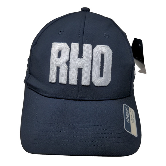 Ahead Men's Strapback Hat Blue Adjustable RHO Wealth Advisors Embroidered Logo - Picture 1 of 10